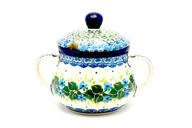 Ceramika Artystyczna Polish Pottery Sugar Bowl - Ivy Trail 035-1898a (Ceramika Artystyczna)