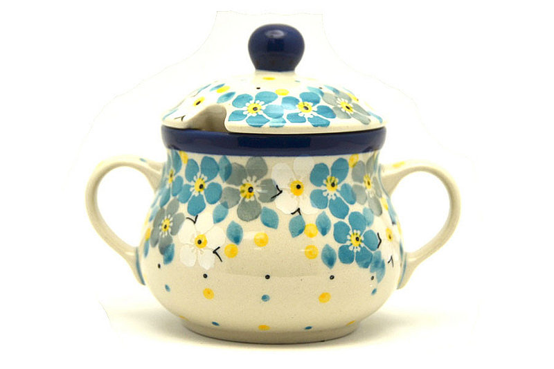 Ceramika Artystyczna Polish Pottery Sugar Bowl - Shady Blooms 035-2498a (Ceramika Artystyczna)