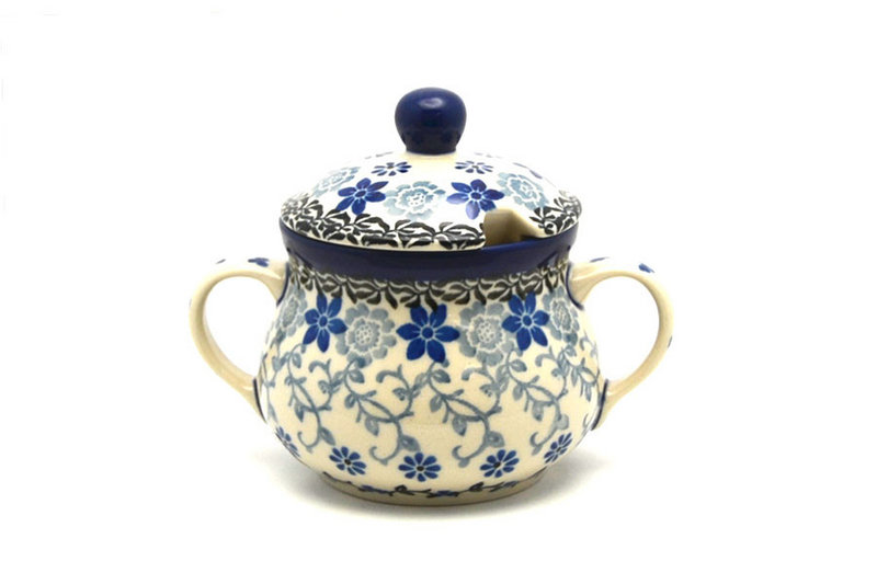 Ceramika Artystyczna Polish Pottery Sugar Bowl - Silver Lace 035-2158a (Ceramika Artystyczna)