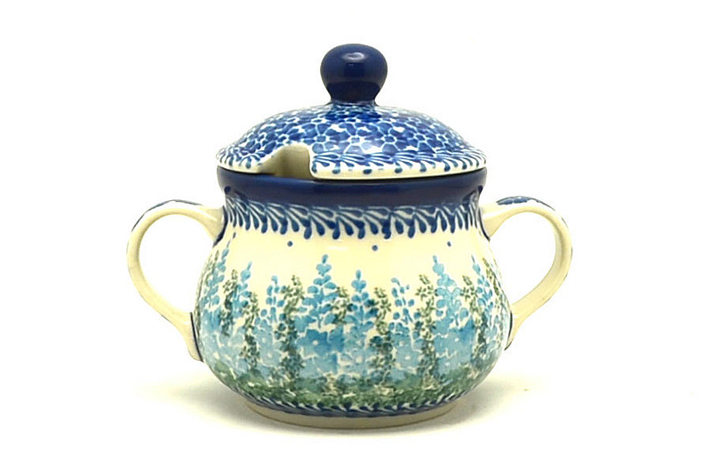 Ceramika Artystyczna Polish Pottery Sugar Bowl - Virginia Blue Bells 035-3279a (Ceramika Artystyczna)