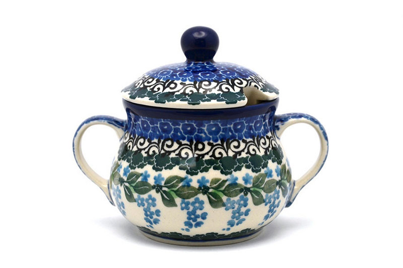 Ceramika Artystyczna Polish Pottery Sugar Bowl - Wisteria 035-1473a (Ceramika Artystyczna)