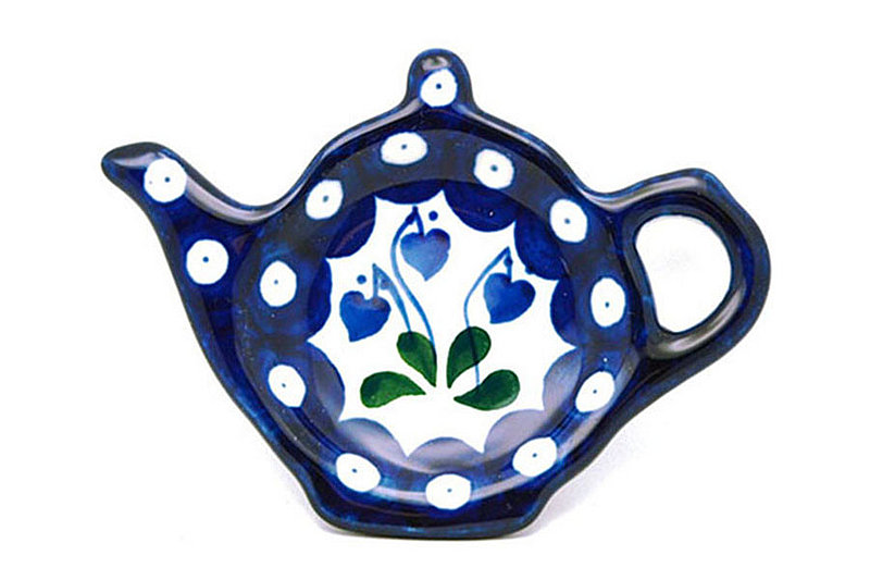 Ceramika Artystyczna Polish Pottery Tea Bag Holder - Bleeding Heart 766-377o (Ceramika Artystyczna)