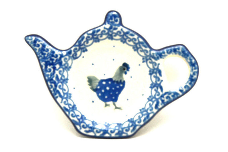 Ceramika Artystyczna Polish Pottery Tea Bag Holder - Blue Hen 766-2597a (Ceramika Artystyczna)