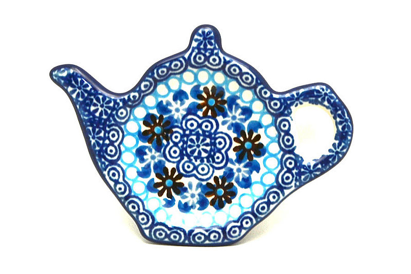 Ceramika Artystyczna Polish Pottery Tea Bag Holder - Blue Yonder 766-2187a (Ceramika Artystyczna)