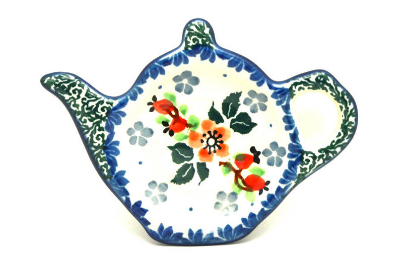 Ceramika Artystyczna Polish Pottery Tea Bag Holder - Cherry Blossom 766-2103a (Ceramika Artystyczna)