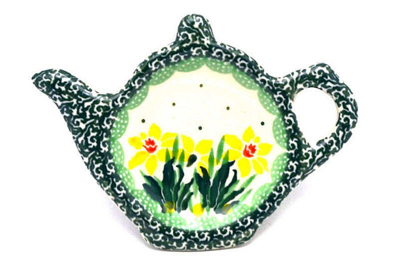 Ceramika Artystyczna Polish Pottery Tea Bag Holder - Daffodil 766-2122q (Ceramika Artystyczna)