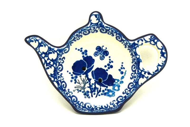 Ceramika Artystyczna Polish Pottery Tea Bag Holder - Evening Poppies 766-2902a (Ceramika Artystyczna)