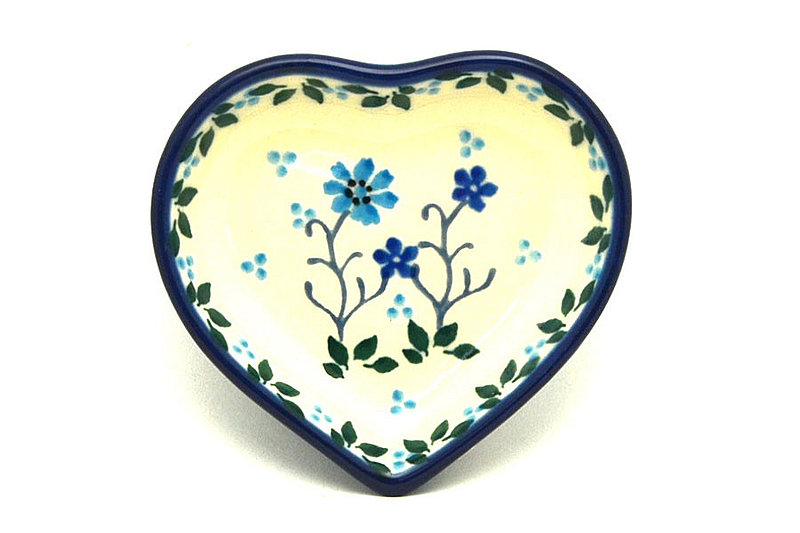 Ceramika Artystyczna Polish Pottery Tea Bag Holder - Heart - Georgia Blue B64-2785a (Ceramika Artystyczna)