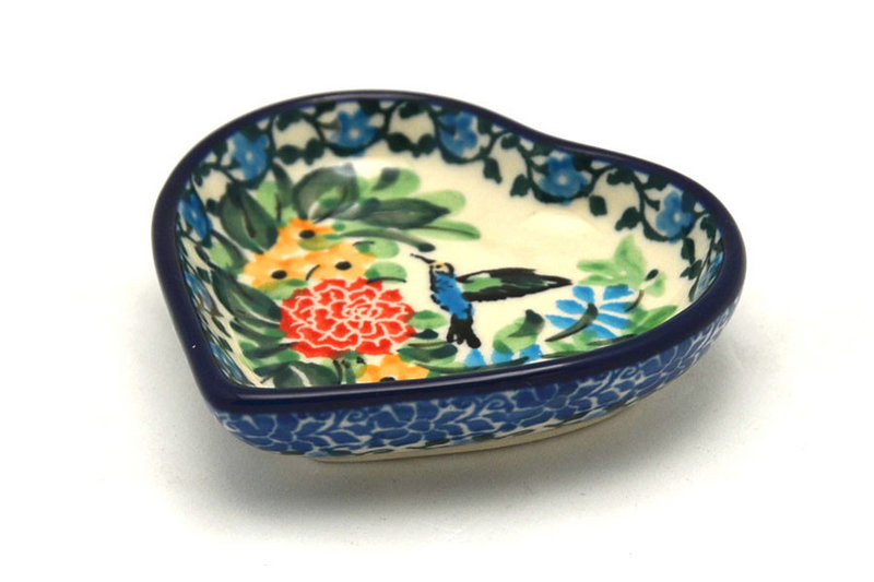 Ceramika Artystyczna Polish Pottery Tea Bag Holder - Heart - Unikat Signature - U3271 B64-U3271 (Ceramika Artystyczna)