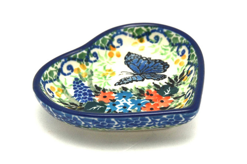 Ceramika Artystyczna Polish Pottery Tea Bag Holder - Heart - Unikat Signature - U4600 B64-U4600 (Ceramika Artystyczna)