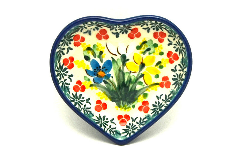 Ceramika Artystyczna Polish Pottery Tea Bag Holder - Heart - Unikat Signature - U5131 B64-U5131 (Ceramika Artystyczna)