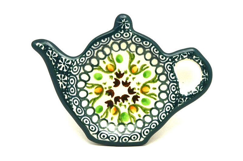 Ceramika Artystyczna Polish Pottery Tea Bag Holder - Mint Chip 766-2195q (Ceramika Artystyczna)