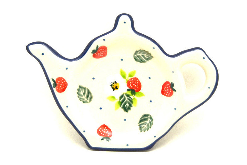 Ceramika Artystyczna Polish Pottery Tea Bag Holder - Strawberry Field 766-2709a (Ceramika Artystyczna)