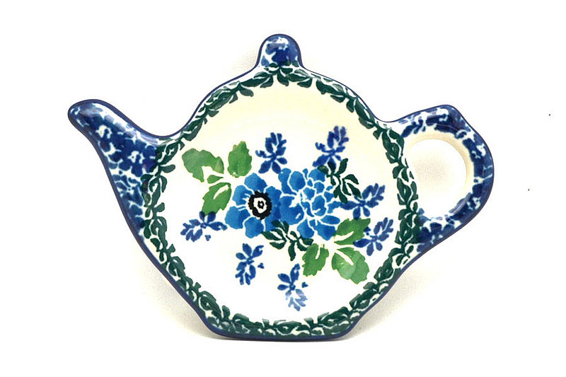 Ceramika Artystyczna Polish Pottery Tea Bag Holder - Wild Indigo 766-1865a (Ceramika Artystyczna)