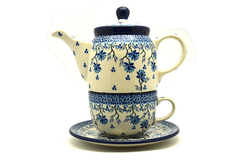 Polish Pottery Tea Time for One - Clover Field