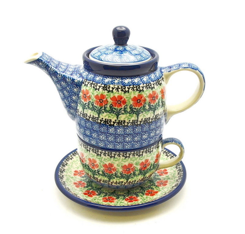 Ceramika Artystyczna Polish Pottery Tea Time for One - Maraschino 423-1916a (Ceramika Artystyczna)