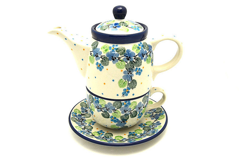 Ceramika Artystyczna Polish Pottery Tea Time for One - Spring Viola 423-2339a (Ceramika Artystyczna)