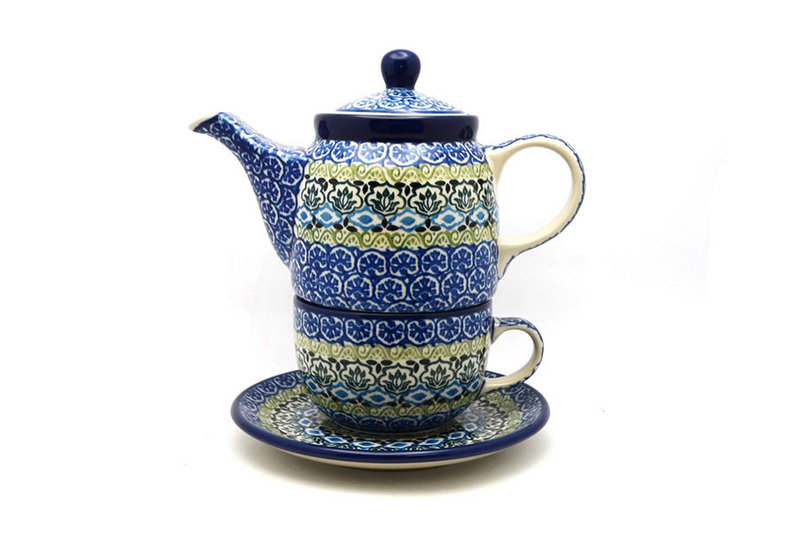 Ceramika Artystyczna Polish Pottery Tea Time for One - Tranquility 423-1858a (Ceramika Artystyczna)