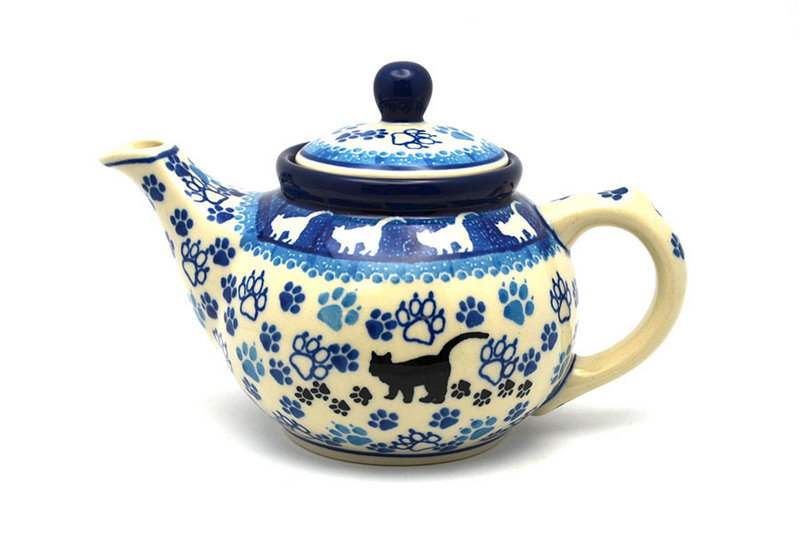 Polish Pottery Teapot - 14 oz. - Boo Boo Kitty