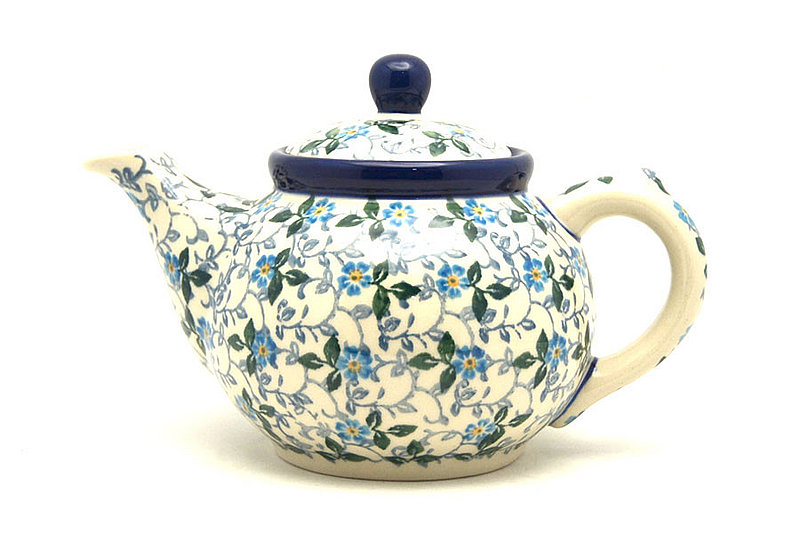 Polish Pottery Teapot - 14 oz. - Forget-Me-Knot