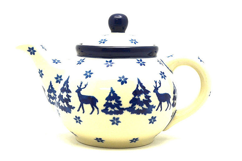 Ceramika Artystyczna Polish Pottery Teapot - 14 oz. - Winter Forest 120-1931a (Ceramika Artystyczna)