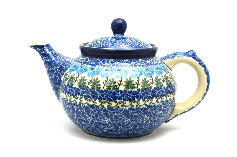 Ceramika Artystyczna Polish Pottery Teapot - 1 1/4 qt. - Antique Rose 060-1390a (Ceramika Artystyczna)