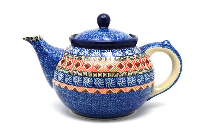 Ceramika Artystyczna Polish Pottery Teapot - 1 1/4 qt. - Aztec Sun 060-1350a (Ceramika Artystyczna)