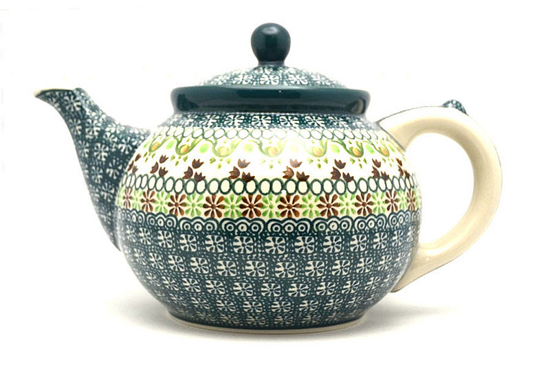 Ceramika Artystyczna Polish Pottery Teapot - 1 1/4 qt. - Mint Chip 060-2195q (Ceramika Artystyczna)