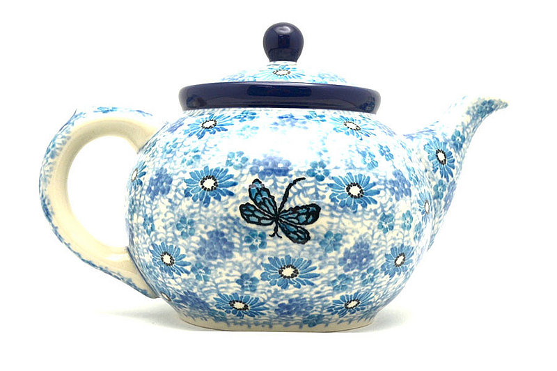 Polish Pottery Teapot - 1 1/4 qt. - Misty Dragonfly