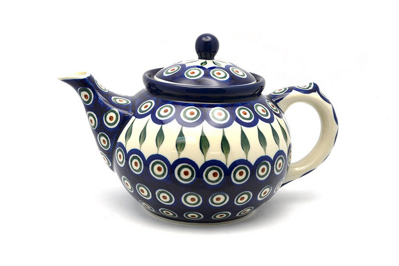 Ceramika Artystyczna Polish Pottery Teapot - 1 1/4 qt. - Peacock 060-054a (Ceramika Artystyczna)