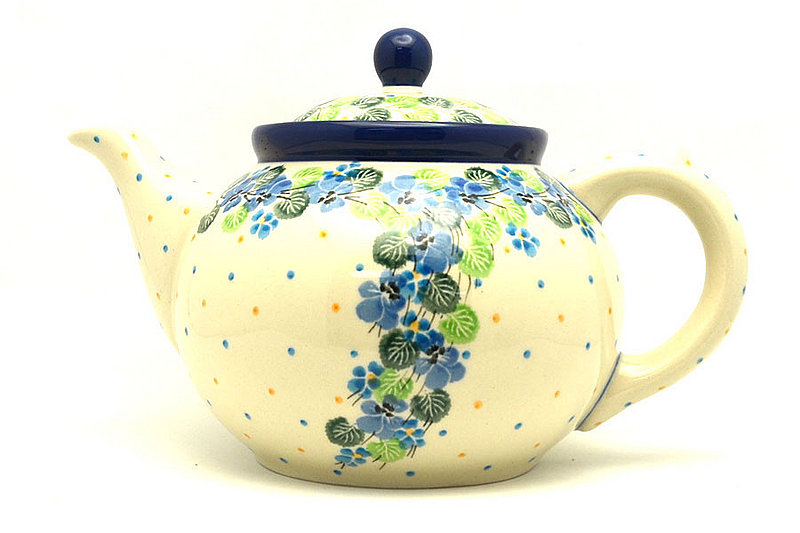 Polish Pottery Teapot - 1 1/4 qt. - Spring Viola