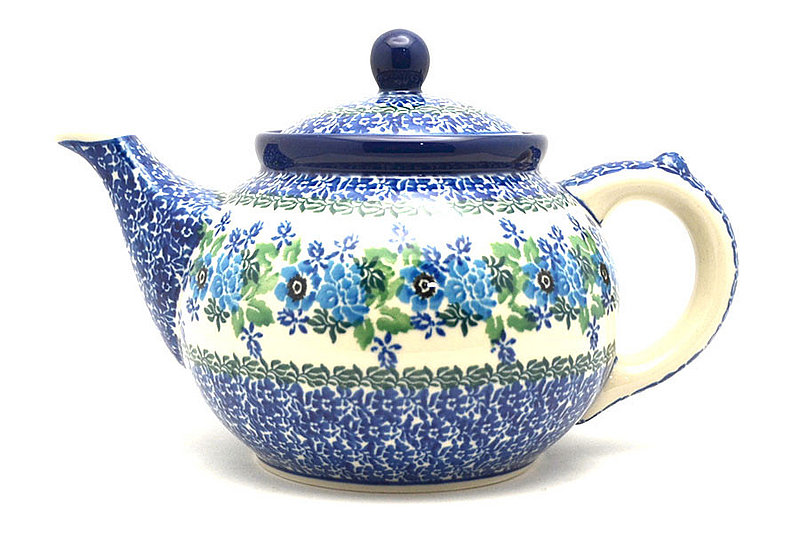 Ceramika Artystyczna Polish Pottery Teapot - 1 1/4 qt. - Wild Indigo 060-1865a (Ceramika Artystyczna)