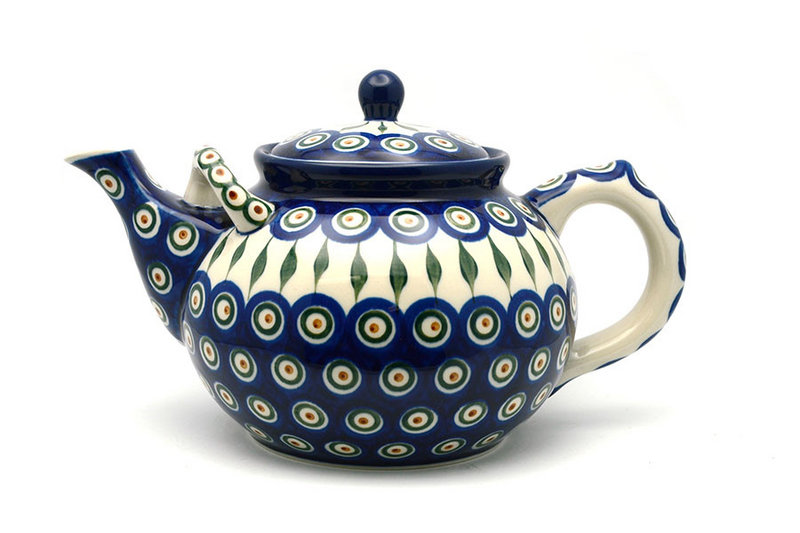Ceramika Artystyczna Polish Pottery Teapot - 1 3/4 qt. - Peacock 444-054a (Ceramika Artystyczna)