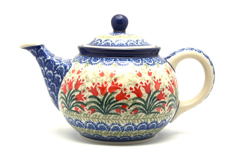 Ceramika Artystyczna Polish Pottery Teapot - 3/4 qt. - Crimson Bells 264-1437a (Ceramika Artystyczna)