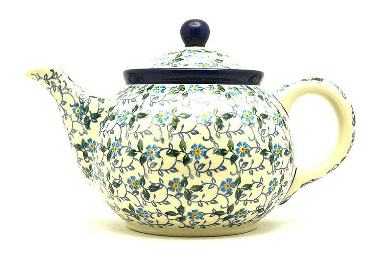Polish Pottery Teapot - 3/4 qt. - Forget-Me-Knot