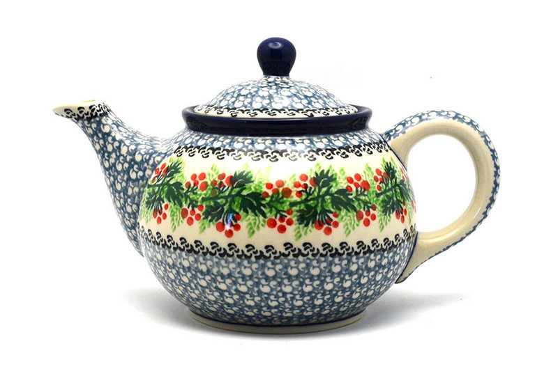 Polish Pottery Teapot - 3/4 qt. - Holly Berry