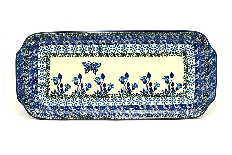Ceramika Artystyczna Polish Pottery Tray - Appetizer - 12" - Sapphire Garden 410-1937a (Ceramika Artystyczna)