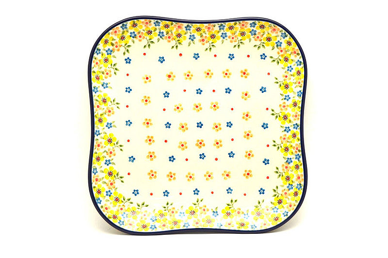 Polish Pottery Tray - Rounded Square - Buttercup