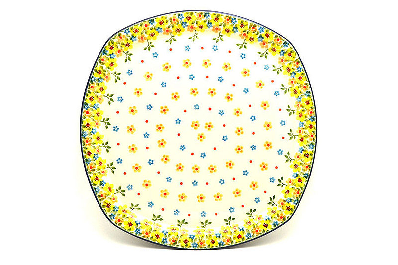 Polish Pottery Tray - Rounded Square - Buttercup