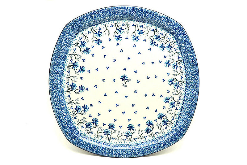 Ceramika Artystyczna Polish Pottery Tray - Rounded Square - Clover Field F83-2524a (Ceramika Artystyczna)