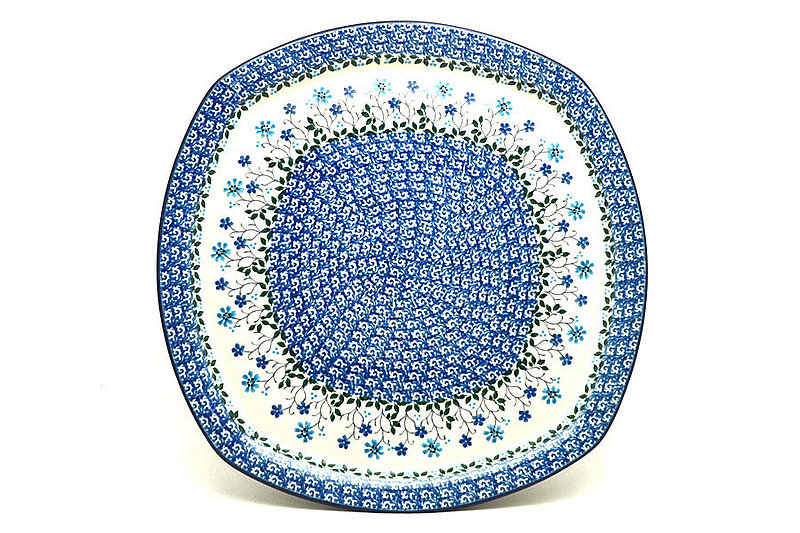 Ceramika Artystyczna Polish Pottery Tray - Rounded Square - Georgia Blue F83-2785a (Ceramika Artystyczna)