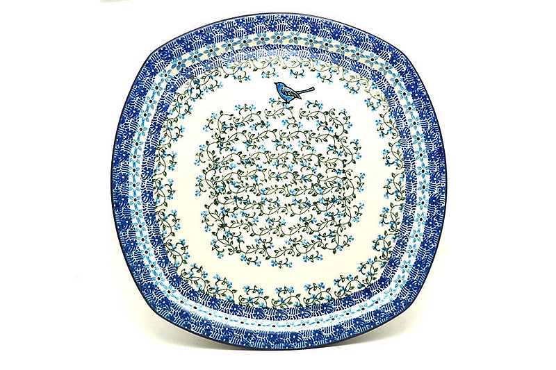 Ceramika Artystyczna Polish Pottery Tray - Rounded Square - Song Bird F83-1932a (Ceramika Artystyczna)