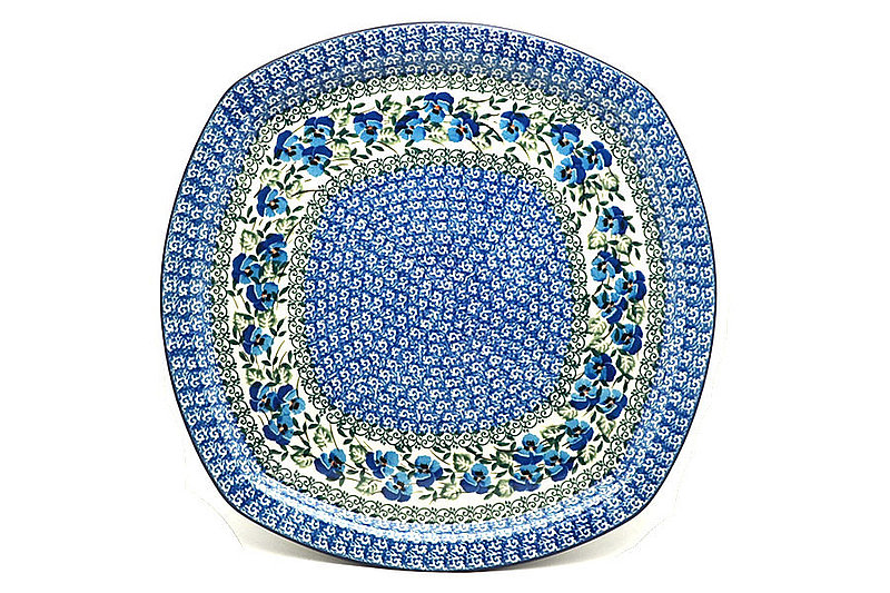 Ceramika Artystyczna Polish Pottery Tray - Rounded Square - Winter Viola F83-2273a (Ceramika Artystyczna)