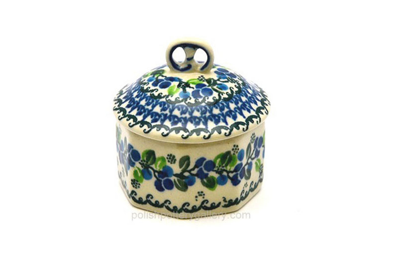 Ceramika Artystyczna Polish Pottery Trinket Box - Blue Berries 110-1416a (Ceramika Artystyczna)