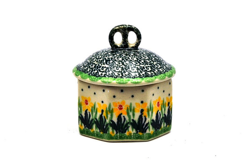 Ceramika Artystyczna Polish Pottery Trinket Box - Daffodil 110-2122q (Ceramika Artystyczna)