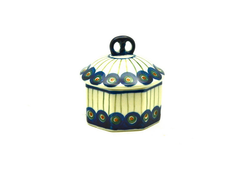 Ceramika Artystyczna Polish Pottery Trinket Box - Peacock 110-054a (Ceramika Artystyczna)
