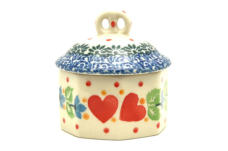 Polish Pottery Trinket Box - Sweet Hearts