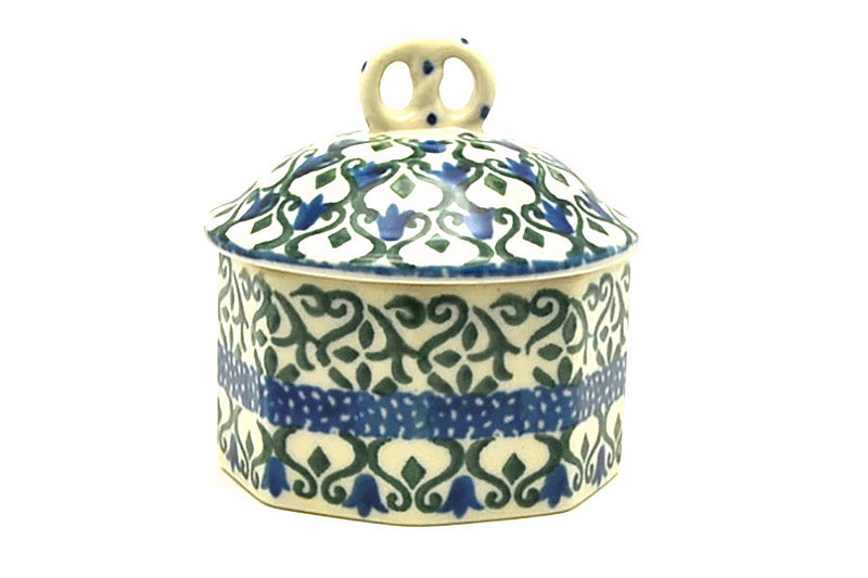 Ceramika Artystyczna Polish Pottery Trinket Box - Tulip Trellis 110-0585a (Ceramika Artystyczna)