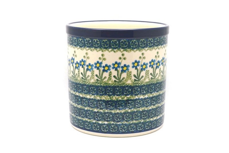 Ceramika Artystyczna Polish Pottery Utensil Holder - Blue Spring Daisy 003-614a (Ceramika Artystyczna)