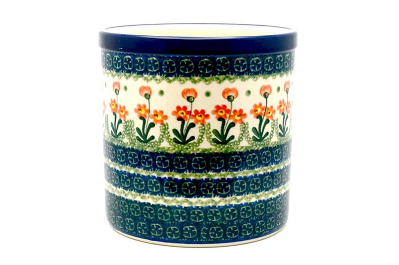 Ceramika Artystyczna Polish Pottery Utensil Holder - Peach Spring Daisy 003-560a (Ceramika Artystyczna)